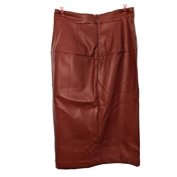 NWT By Anthropologie Faux Leather Toledo Skirt 2 - Picture 4 of 4